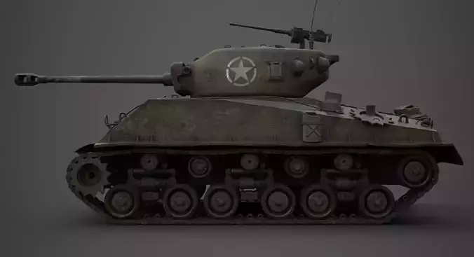 sherman M4 Low-poly 3D model