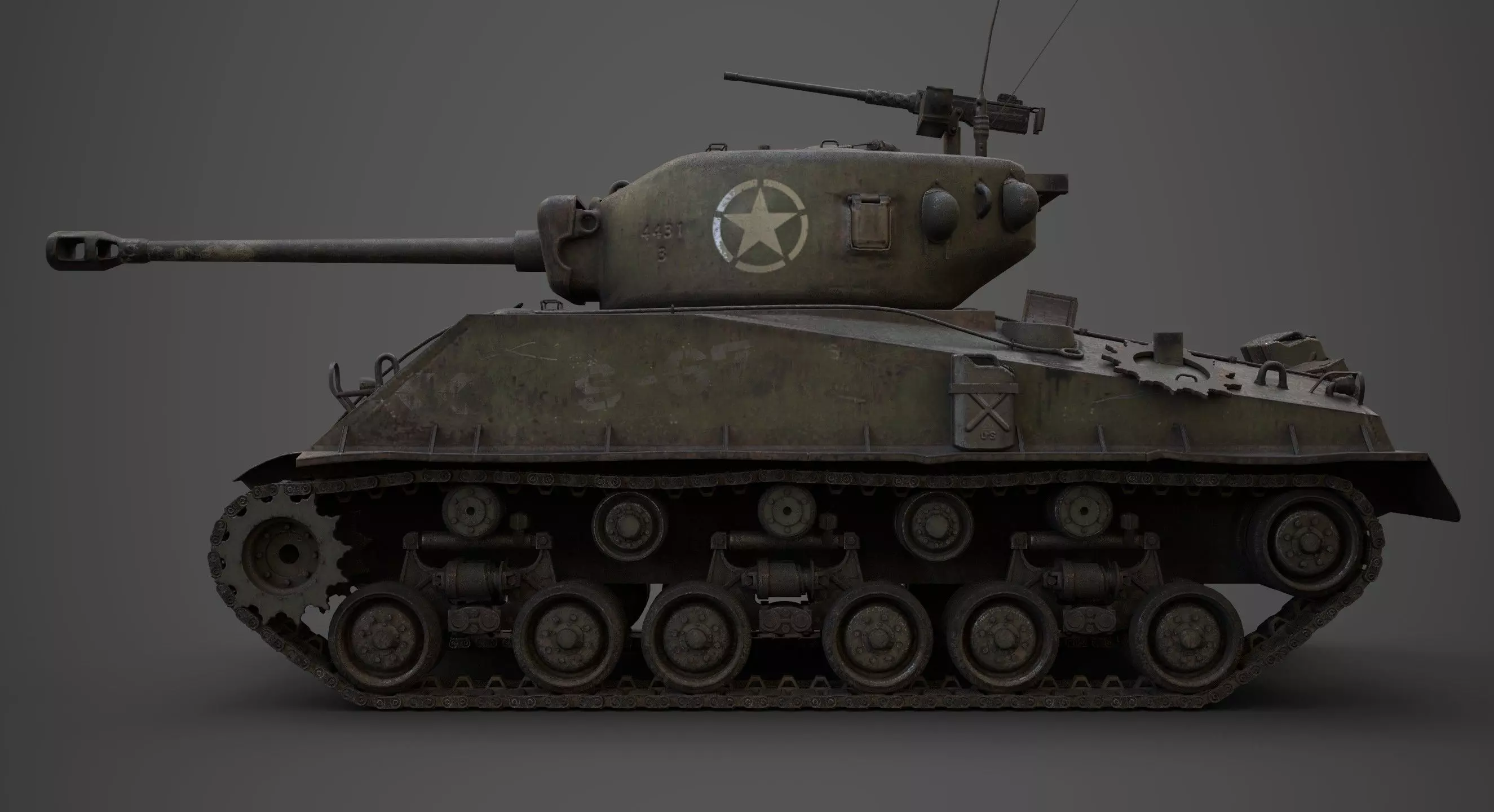 sherman M4 Low-poly 3D model_0