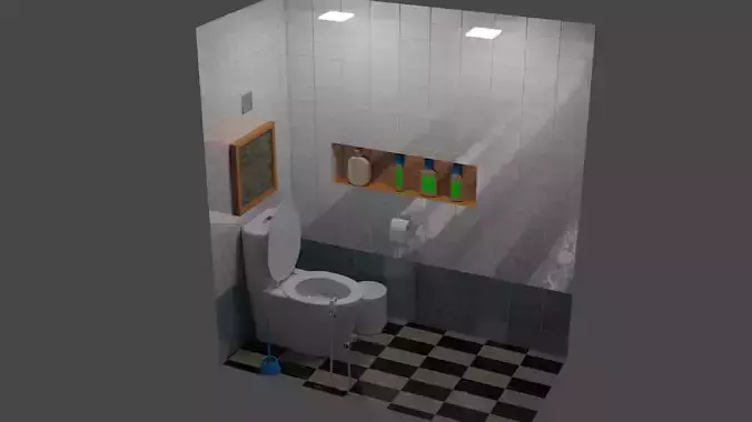 Toilet example Free 3D model