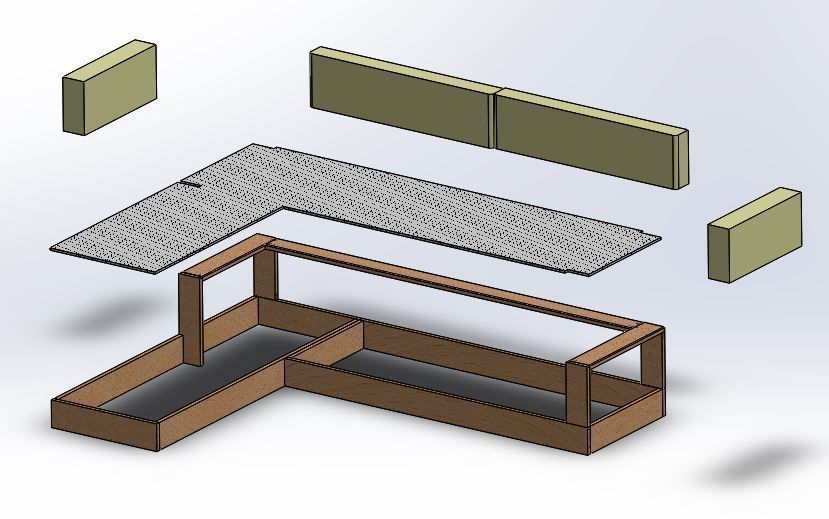 angular sofa with Pittsburgh style 3D model_2