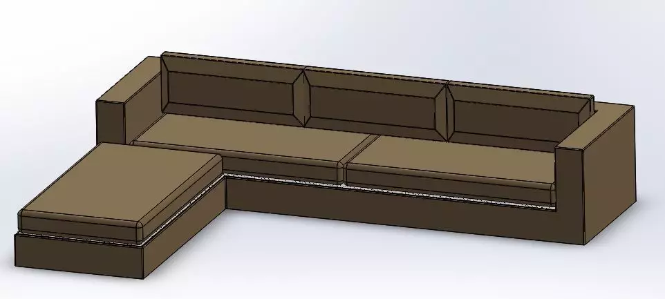 angular sofa with Pittsburgh style 3D model_0