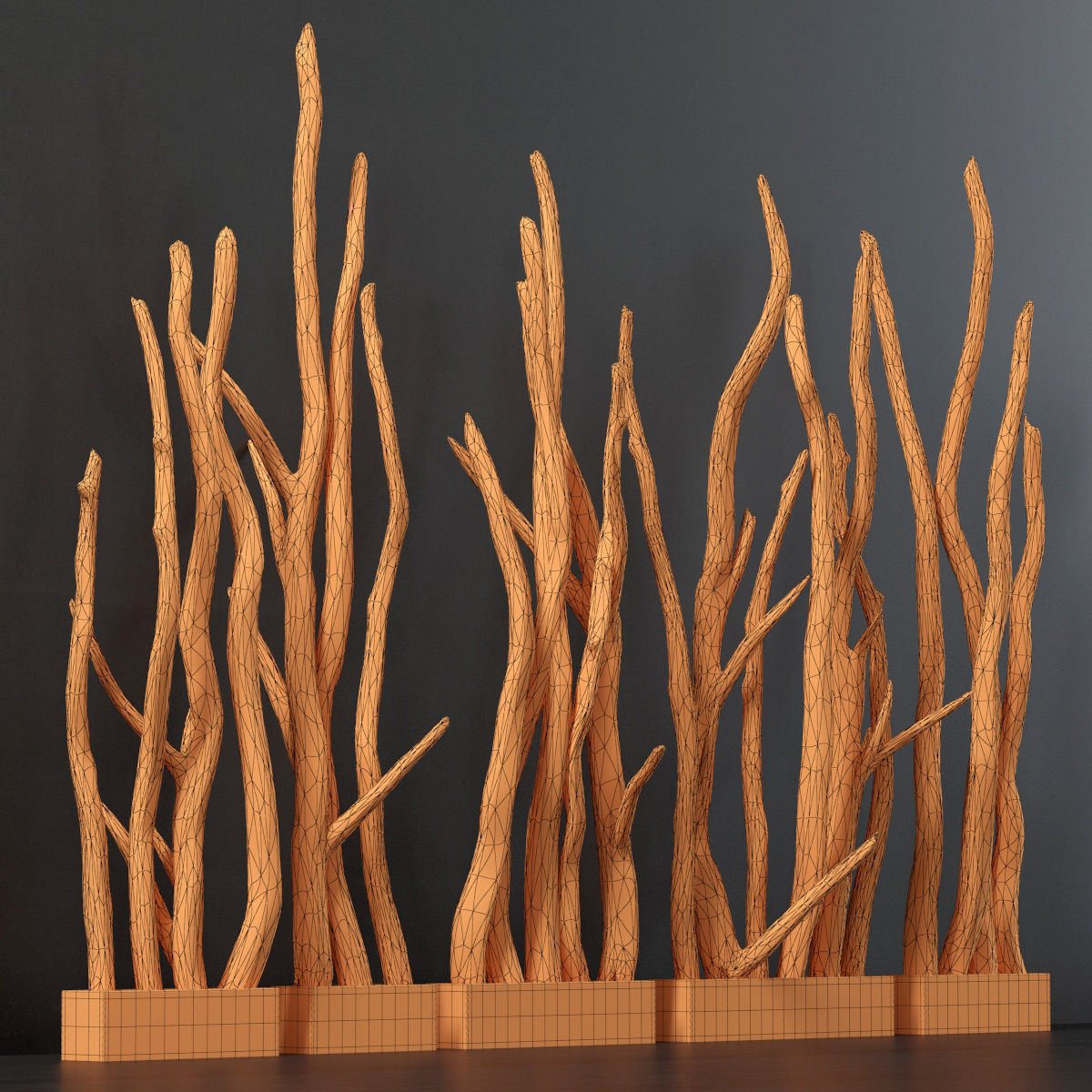 Planter wall branch crooked old n2 3D model_10
