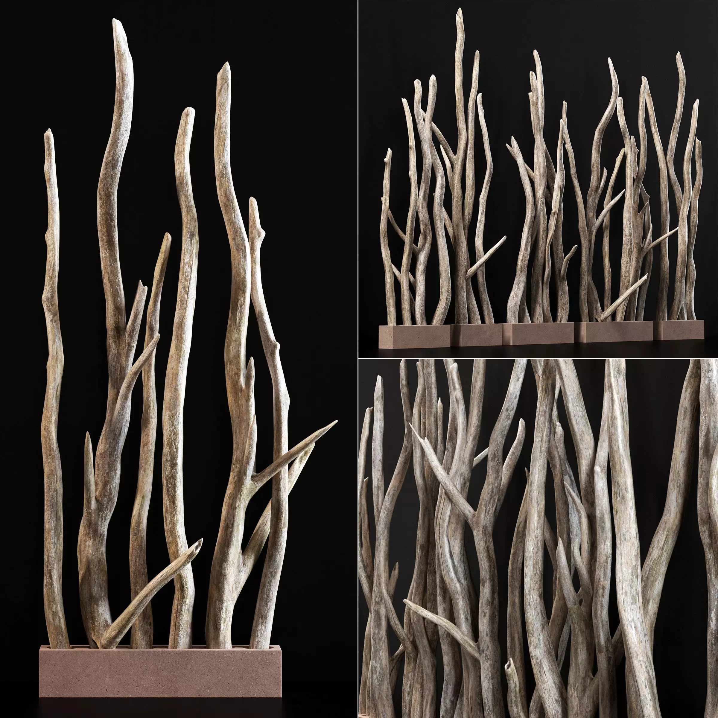 Planter wall branch crooked old n2 3D model_0