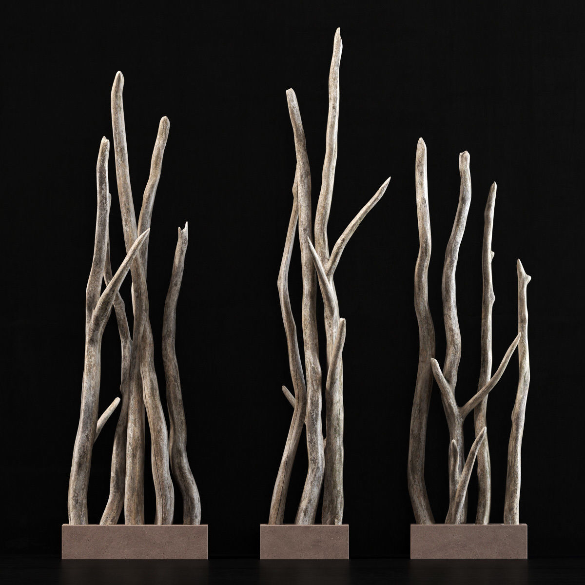 Planter wall branch crooked old n2 3D model_8