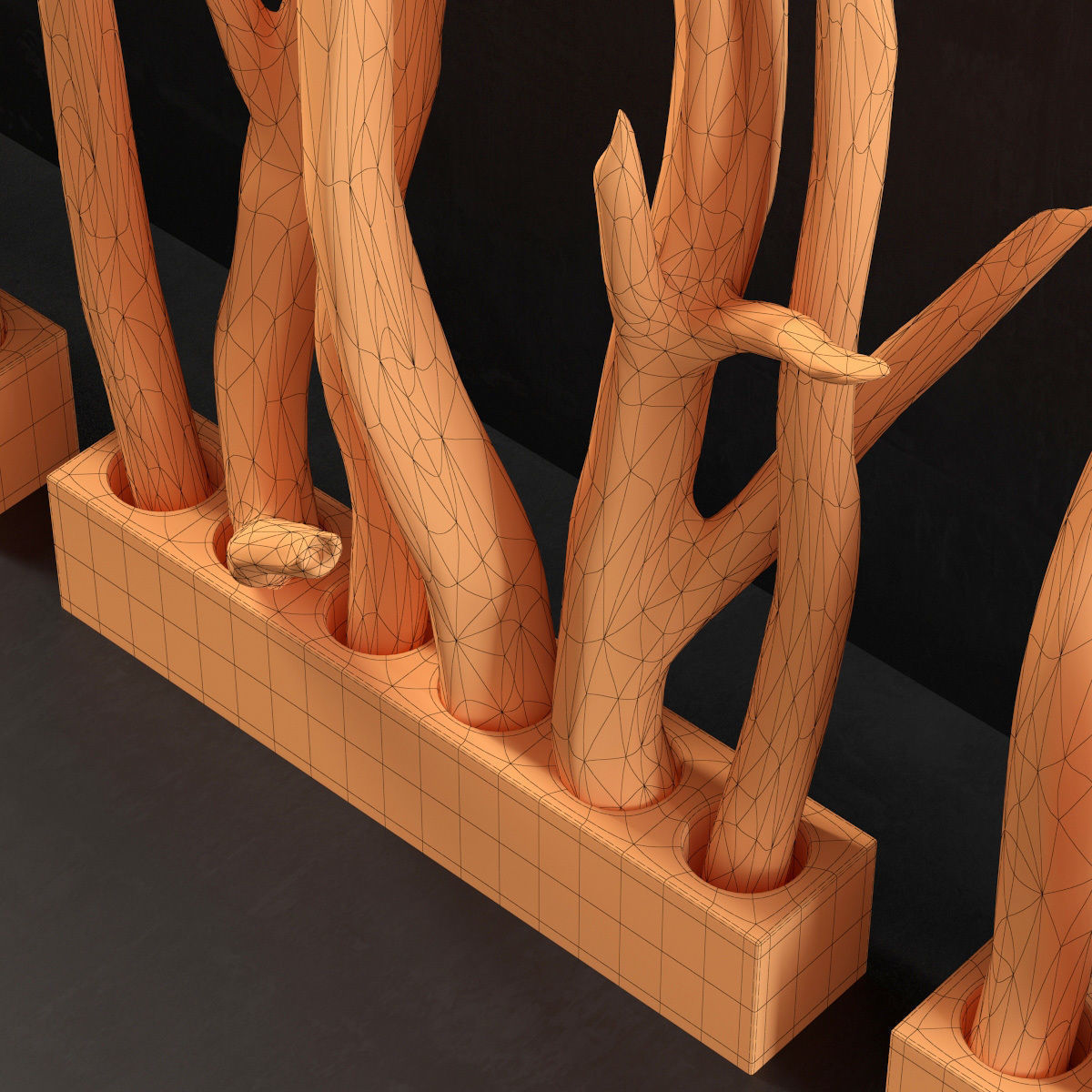 Planter wall branch crooked old n2 3D model_15