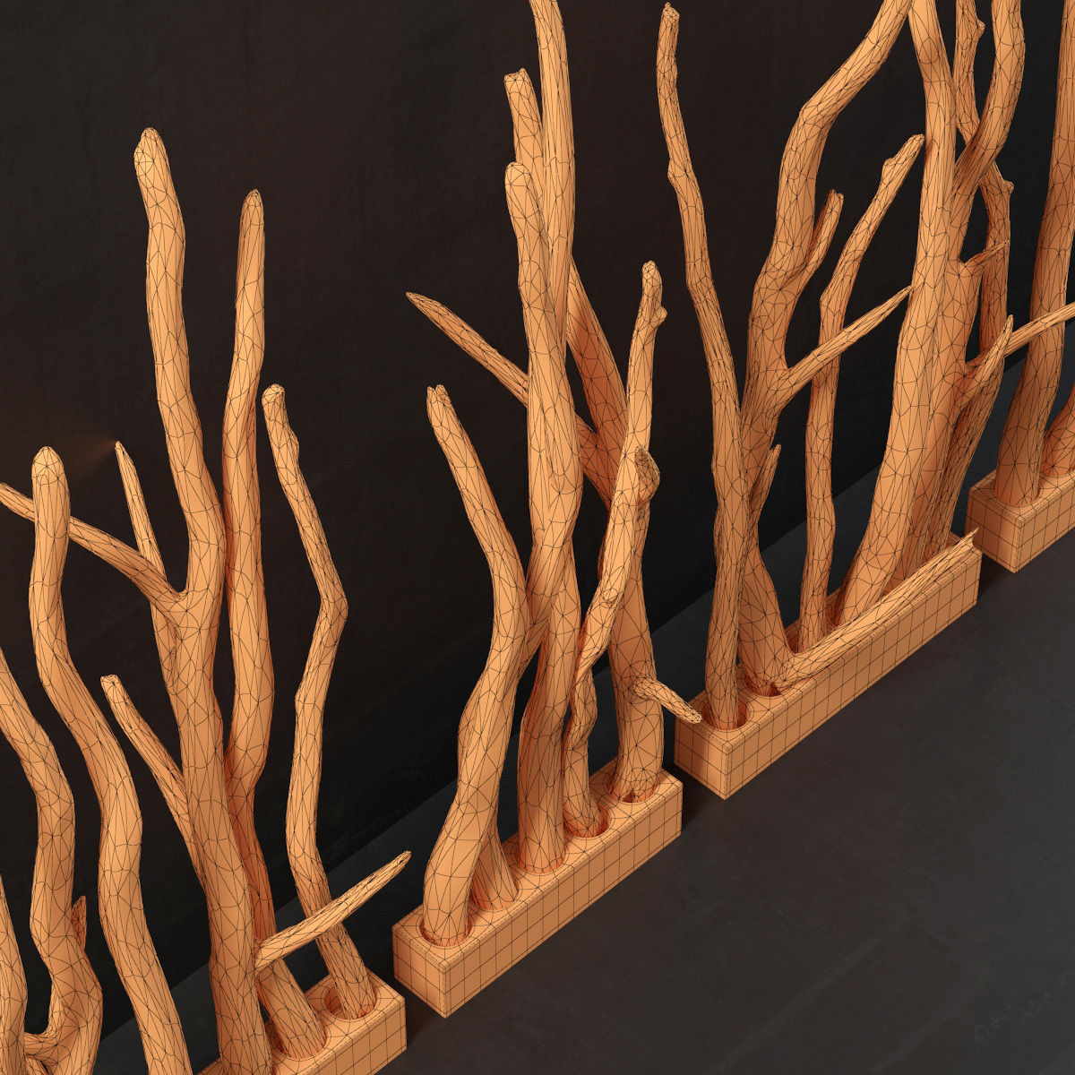 Planter wall branch crooked old n2 3D model_14