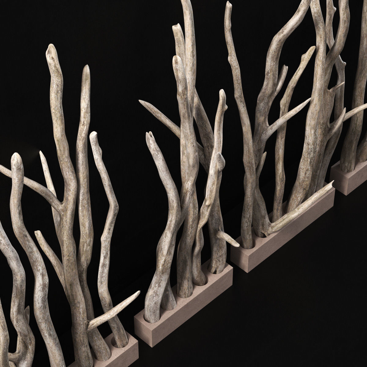 Planter wall branch crooked old n2 3D model_6