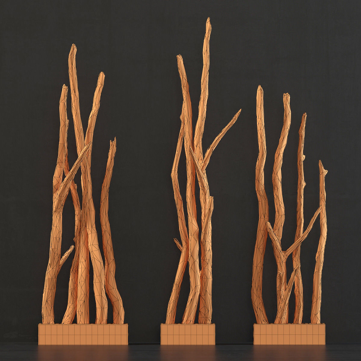 Planter wall branch crooked old n2 3D model_16