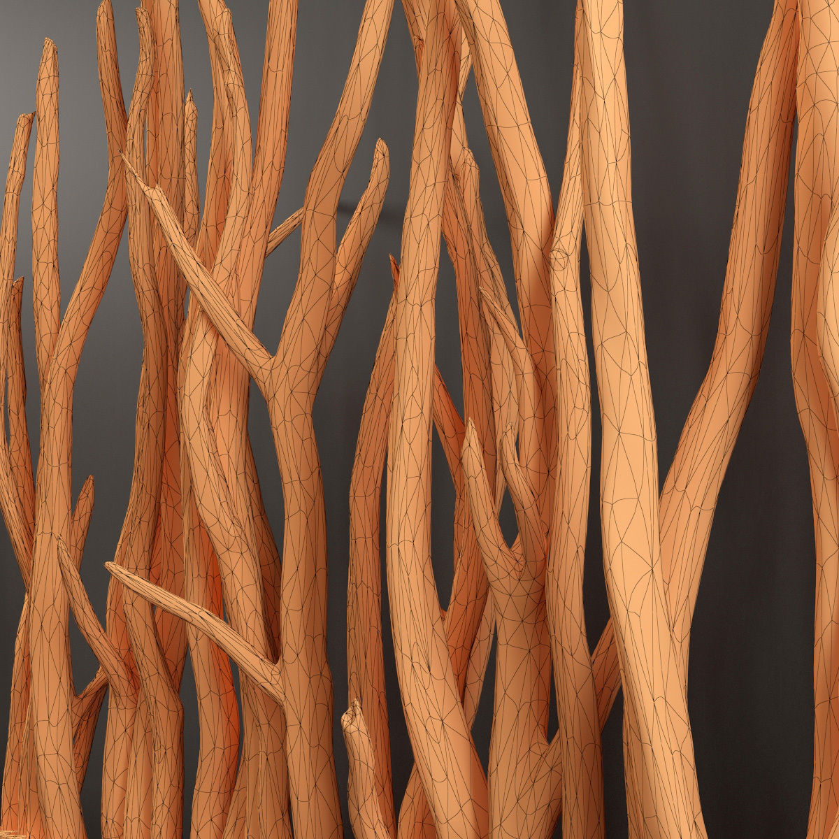 Planter wall branch crooked old n2 3D model_13