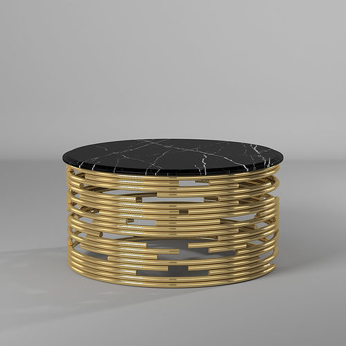 stone circular table 3D model 3D model