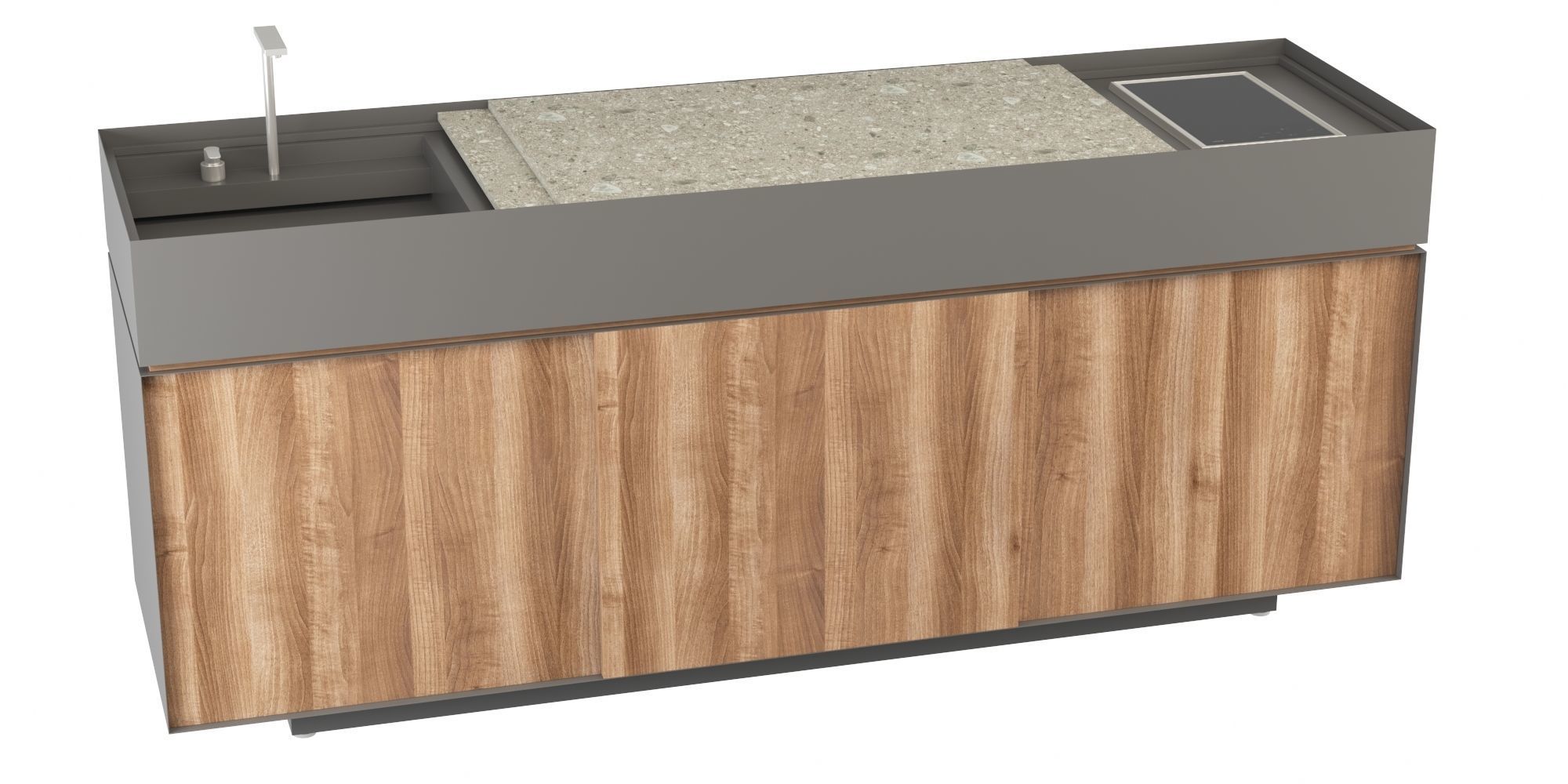 Kettal Garden - Outdoor Kitchen and trolley 3D model_3