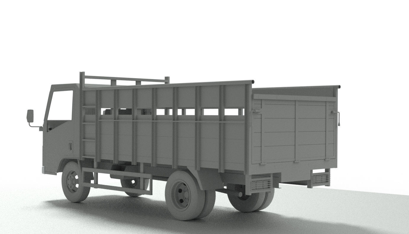 Wooden Truck  3D model_2