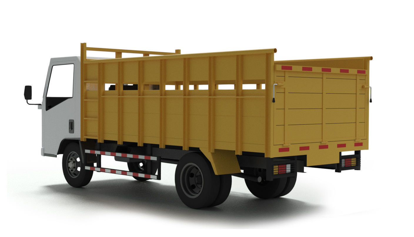 Wooden Truck  3D model_1