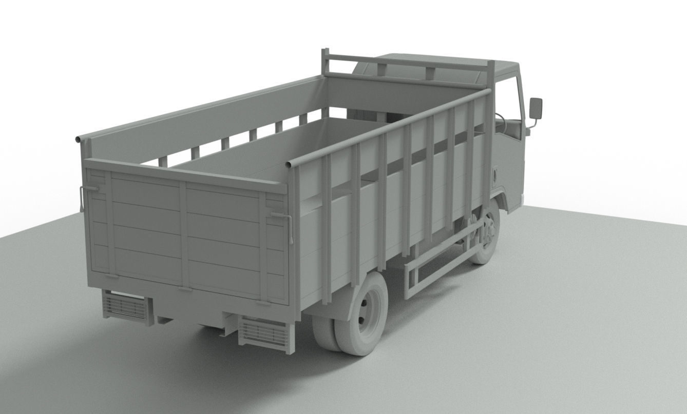 Wooden Truck  3D model_3