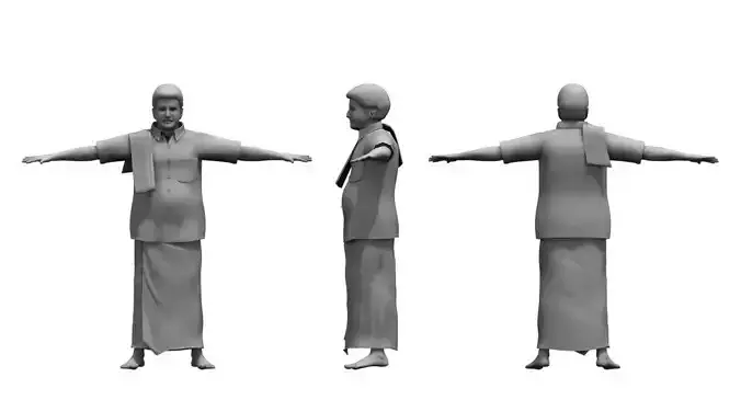 traditional dress man final  3d model
