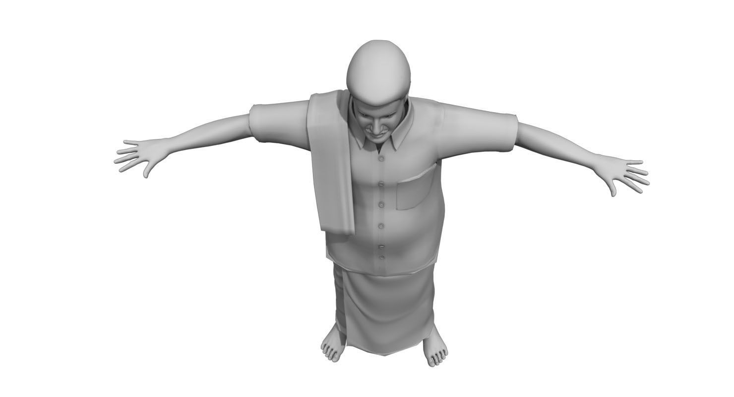 traditional dress man final  3d model 3D model_1