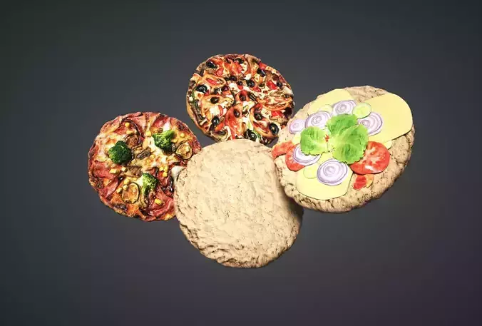 Pizza Pack Low-poly 3D model