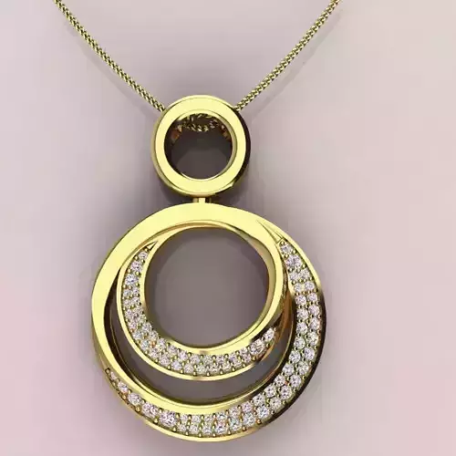 Double round circle pendent 