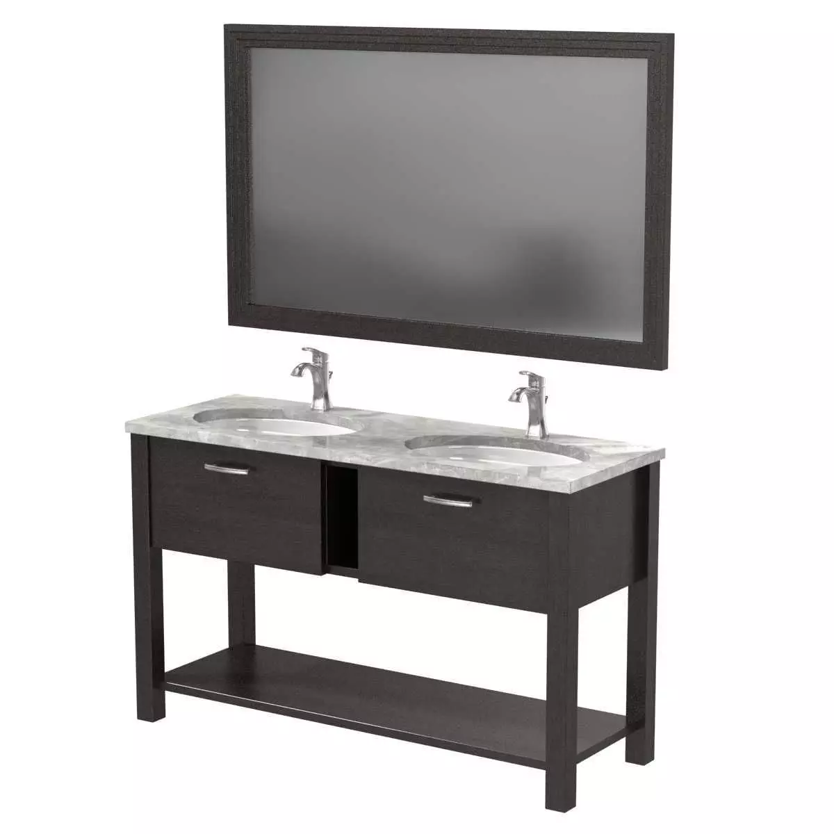 Moen Voss Chrome One-Handle High Arc Bathroom Faucet 3D model_0