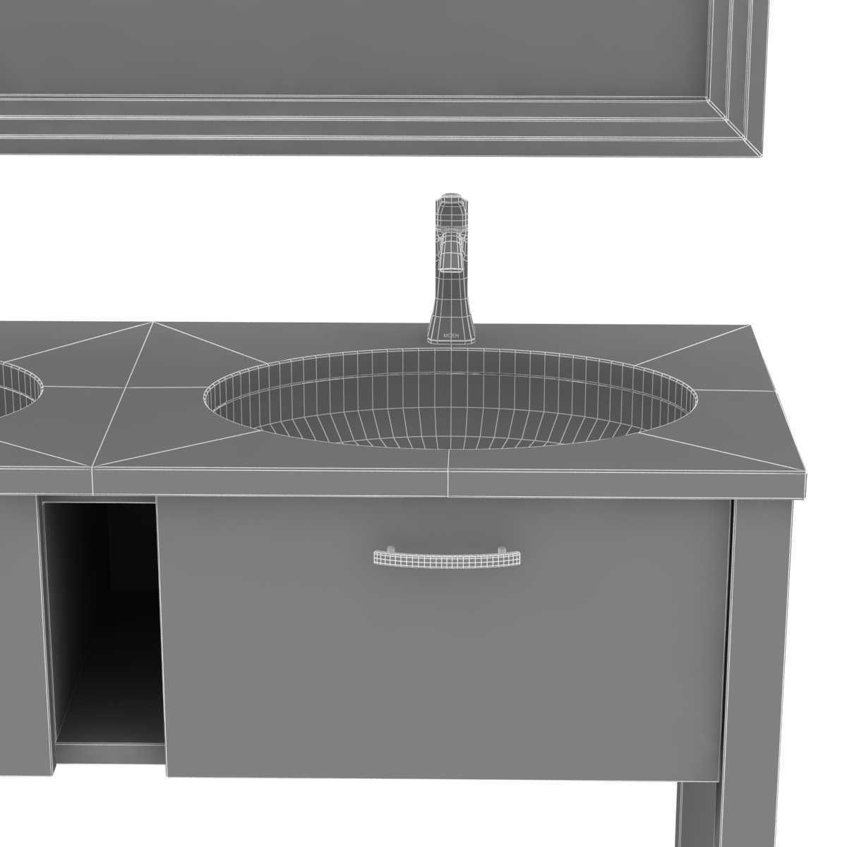 Moen Voss Chrome One-Handle High Arc Bathroom Faucet 3D model_8