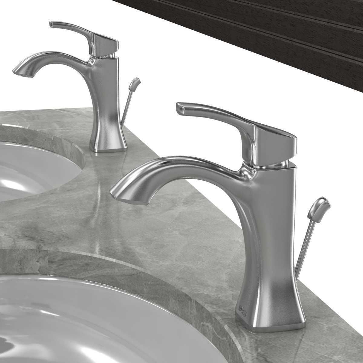 Moen Voss Chrome One-Handle High Arc Bathroom Faucet 3D model_11