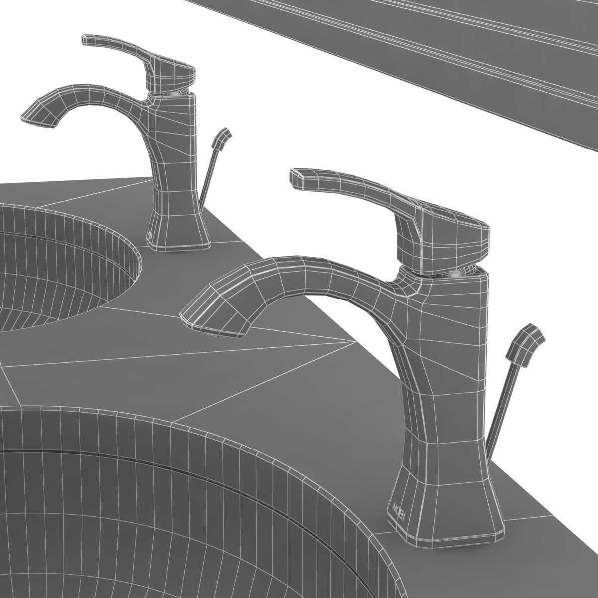 Moen Voss Chrome One-Handle High Arc Bathroom Faucet 3D model_10