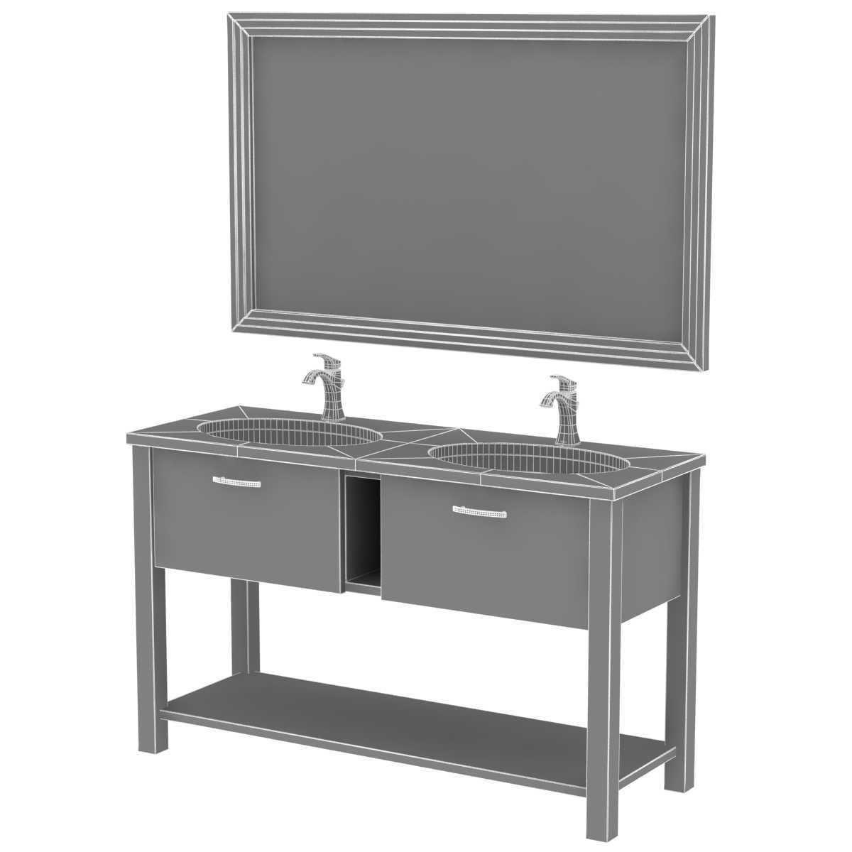 Moen Voss Chrome One-Handle High Arc Bathroom Faucet 3D model_9