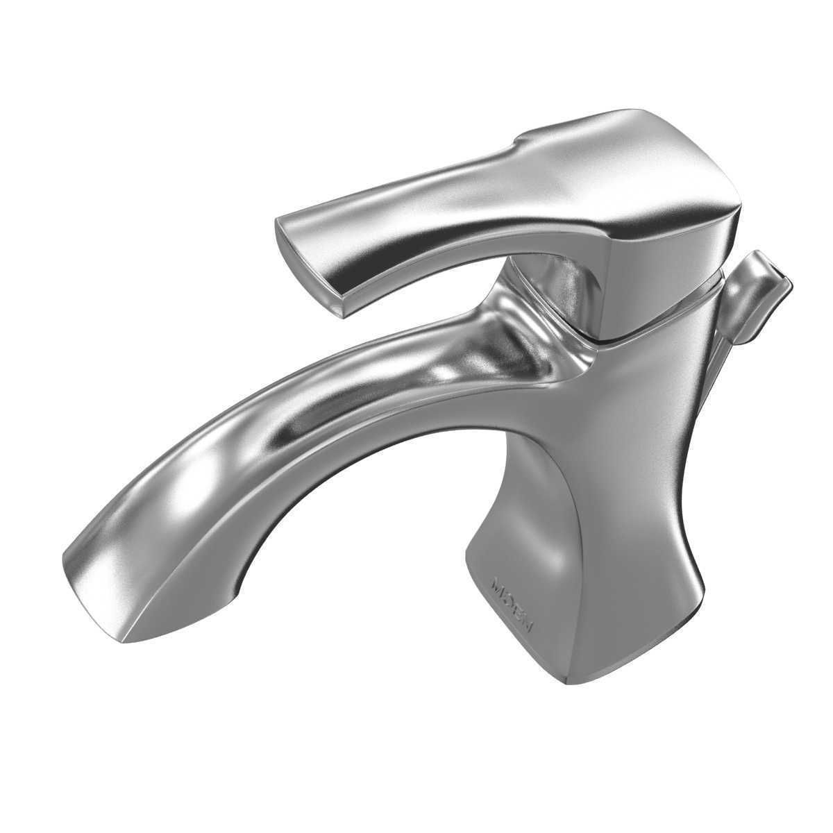 Moen Voss Chrome One-Handle High Arc Bathroom Faucet 3D model_6