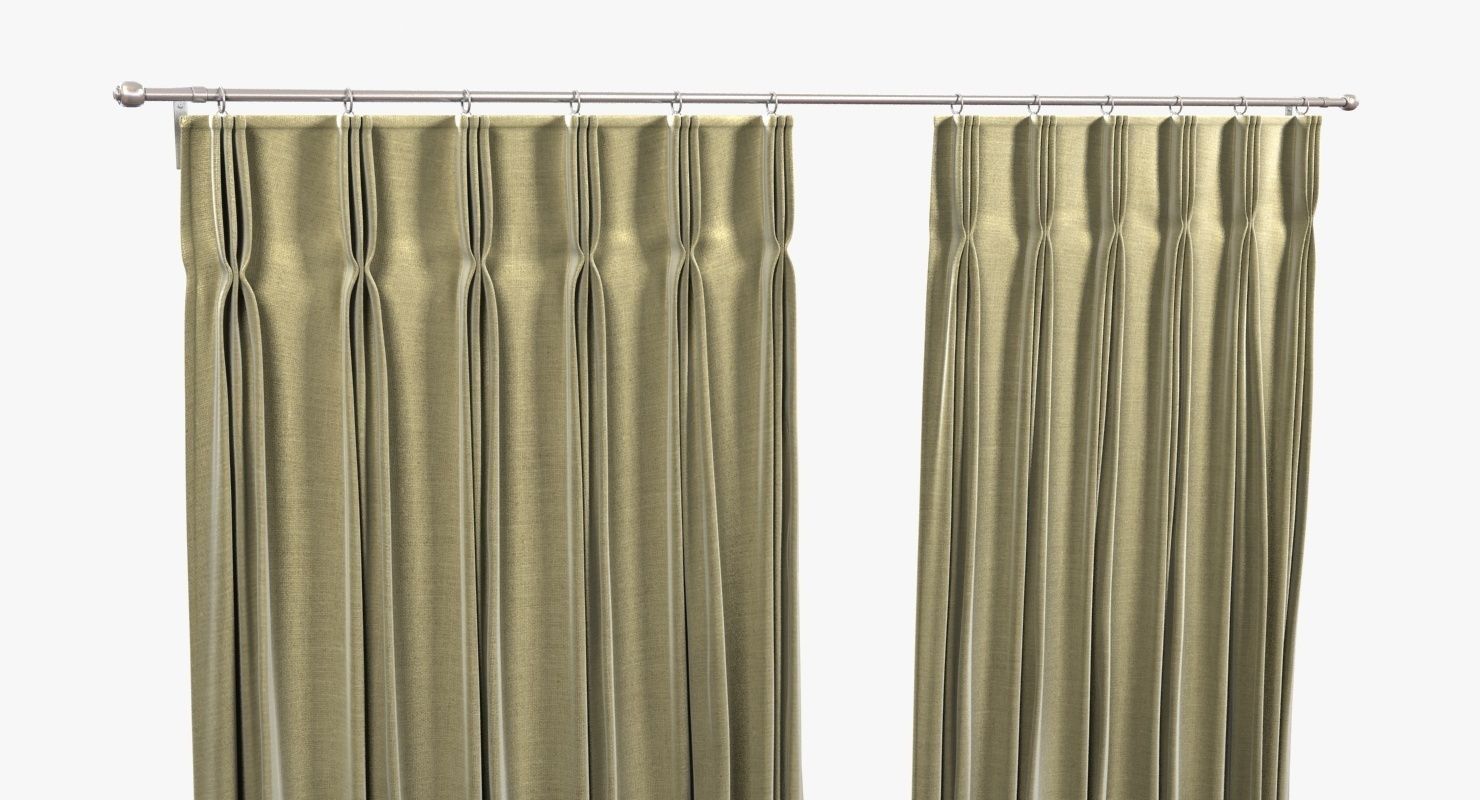 Pinch Pleat Heading Curtain  3D model_5
