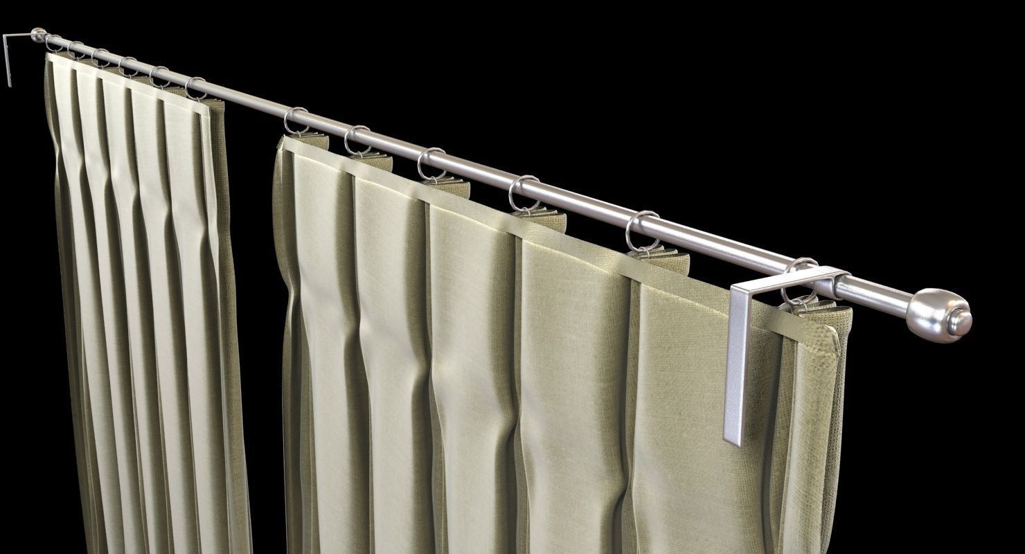 Pinch Pleat Heading Curtain  3D model_9