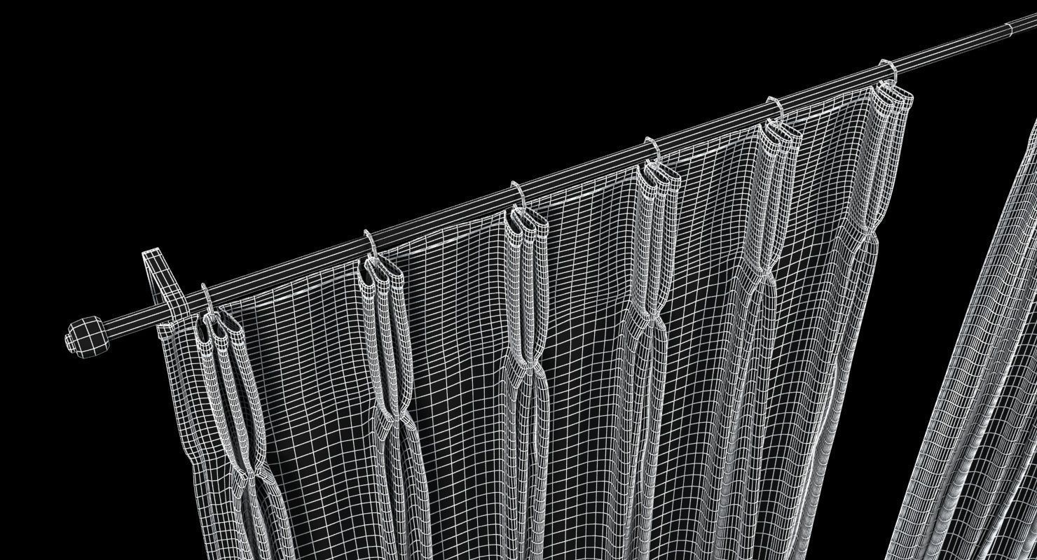 Pinch Pleat Heading Curtain  3D model_10