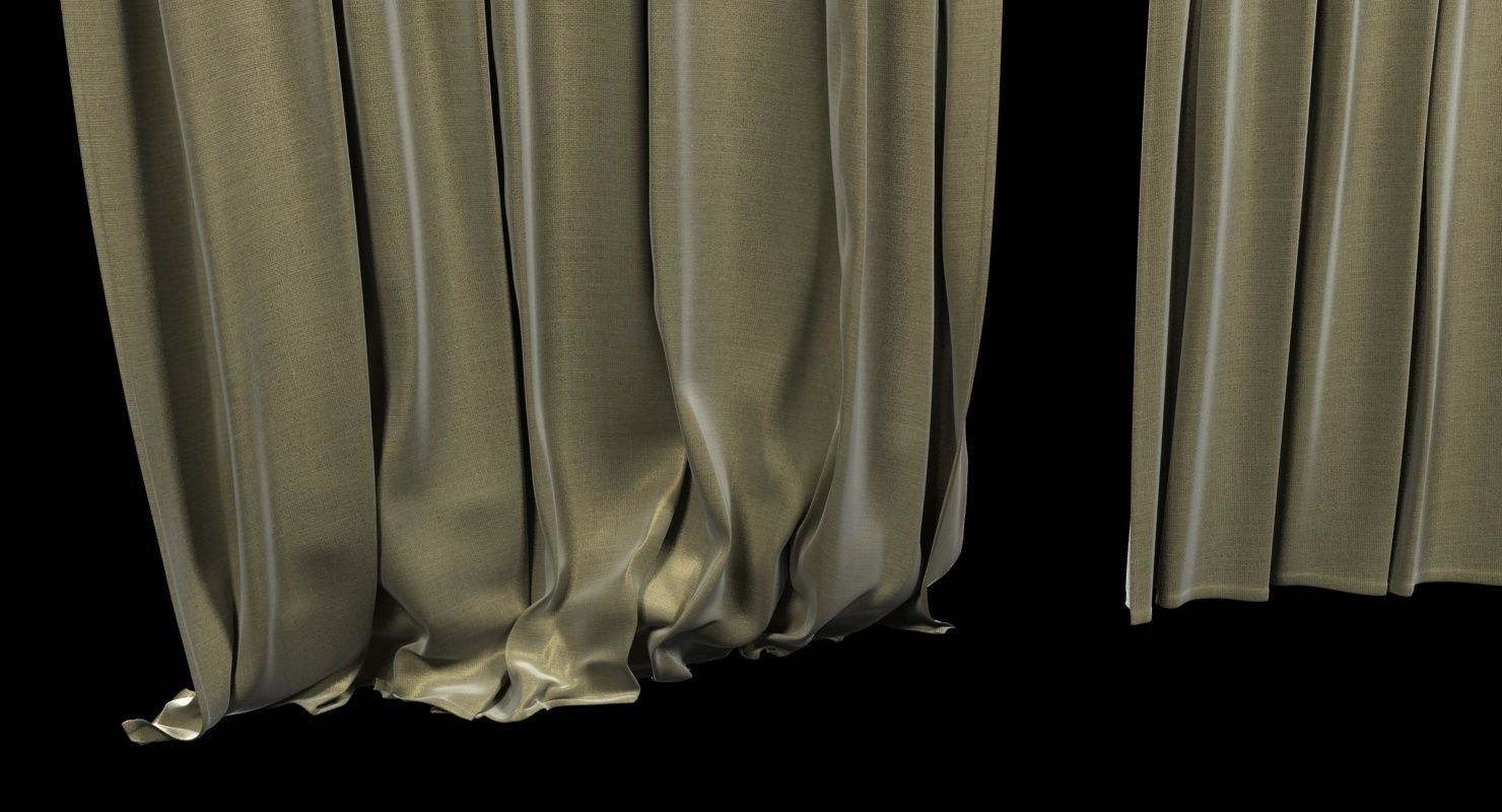Pinch Pleat Heading Curtain  3D model_6