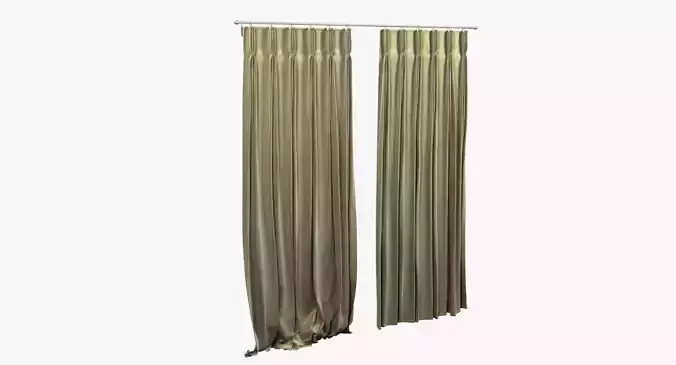 Pinch Pleat Heading Curtain  3D model