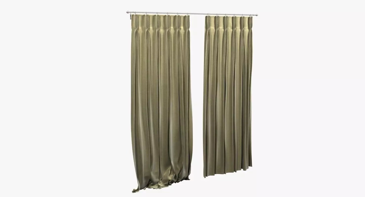 Pinch Pleat Heading Curtain  3D model_0