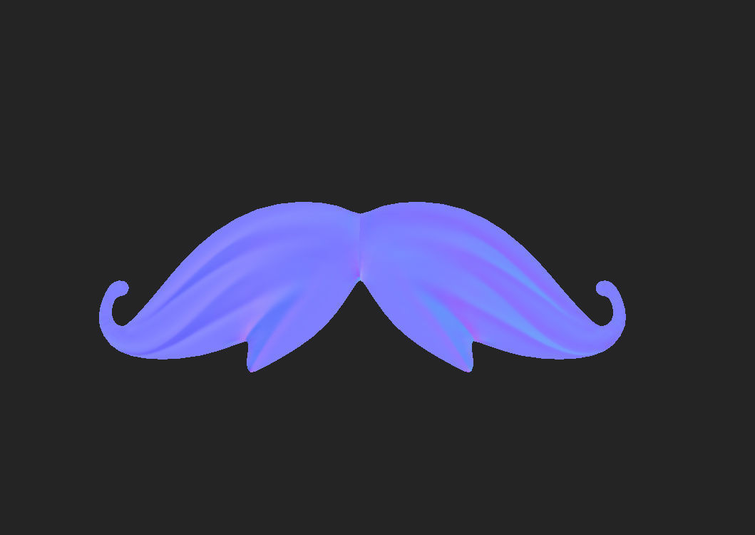 Mustache 08 Low-poly 3D model_9