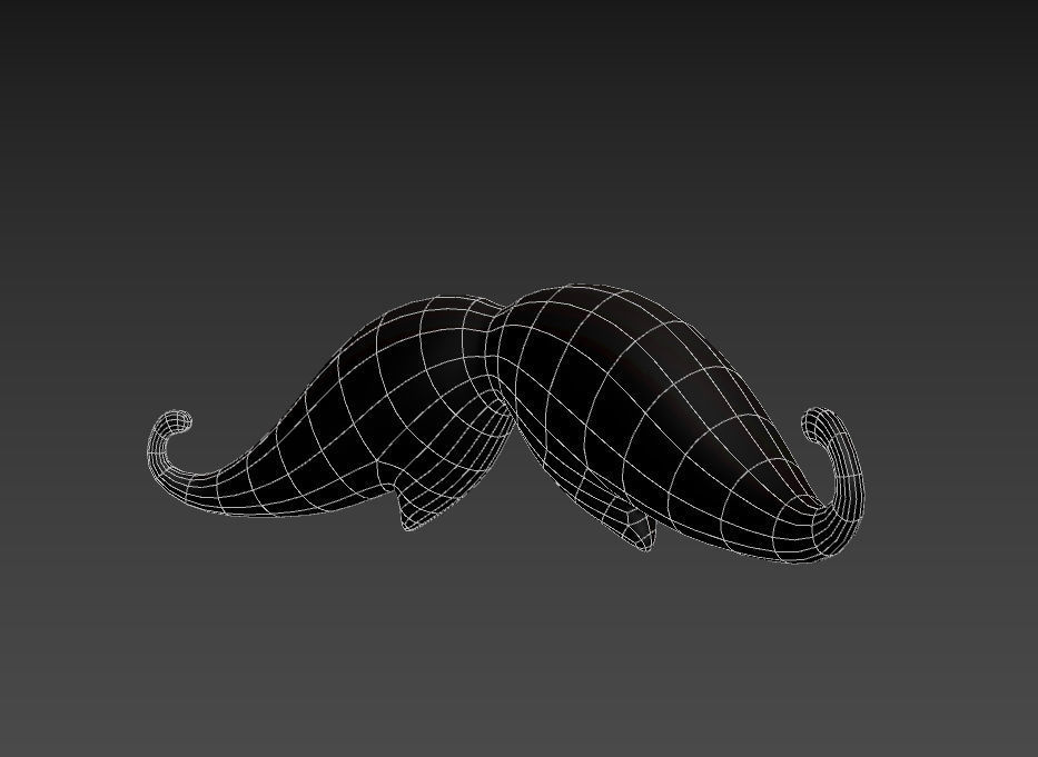 Mustache 08 Low-poly 3D model_18