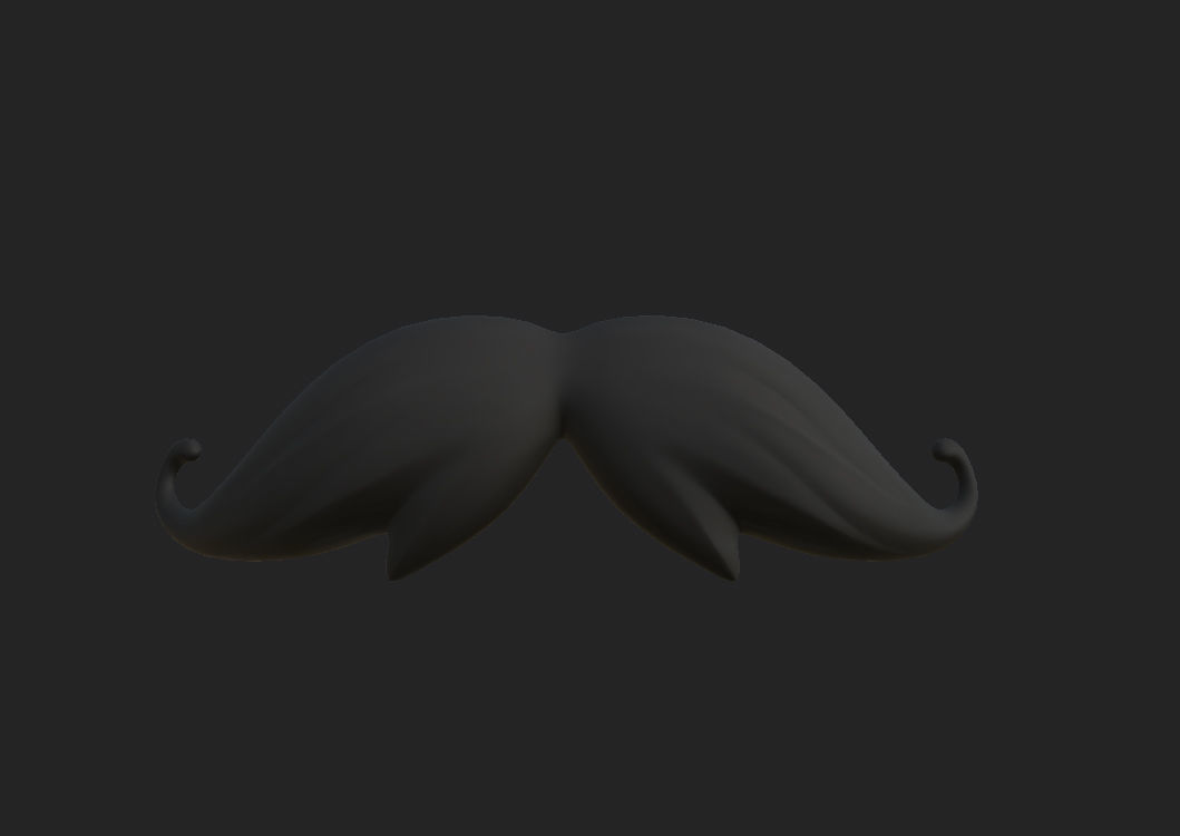Mustache 08 Low-poly 3D model_7