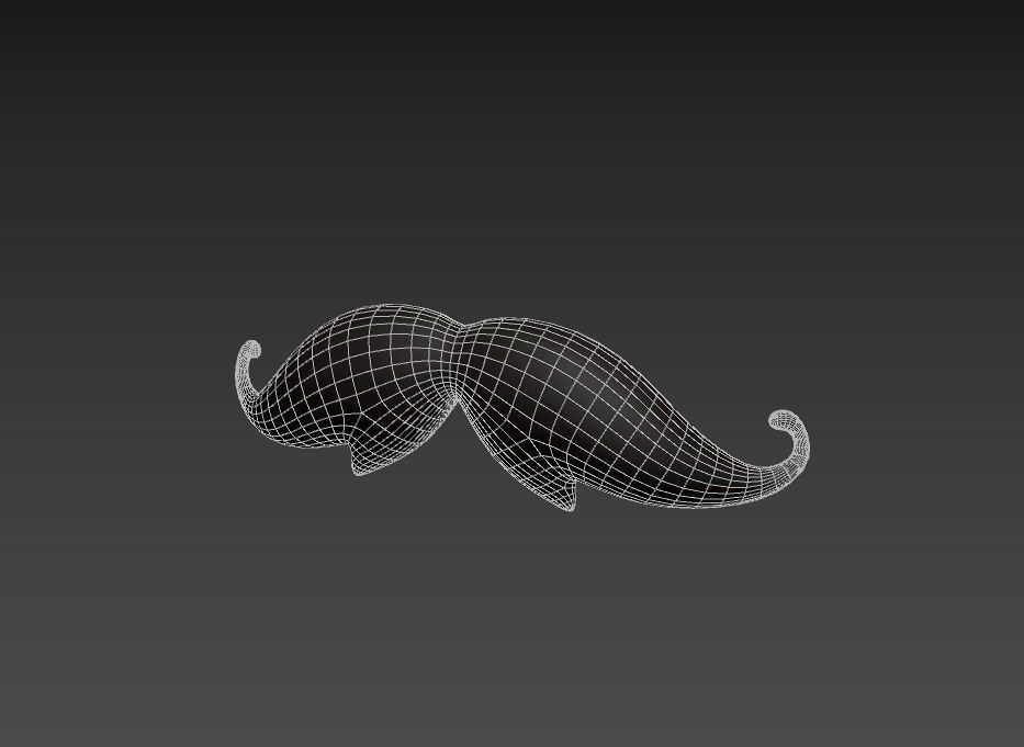 Mustache 08 Low-poly 3D model_16