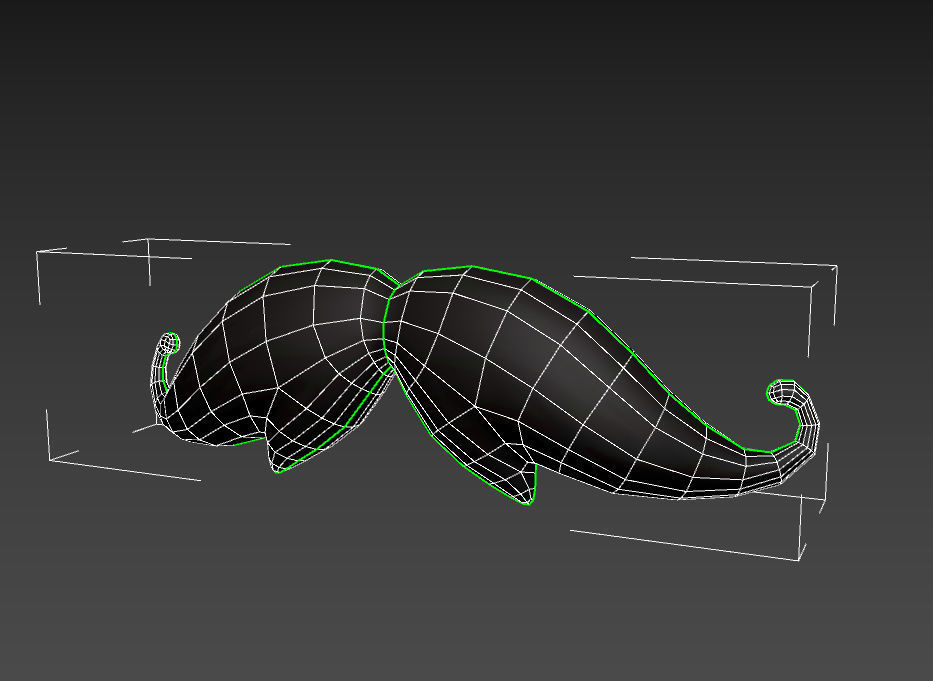 Mustache 08 Low-poly 3D model_19