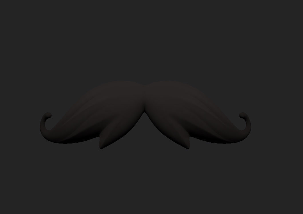 Mustache 08 Low-poly 3D model_8