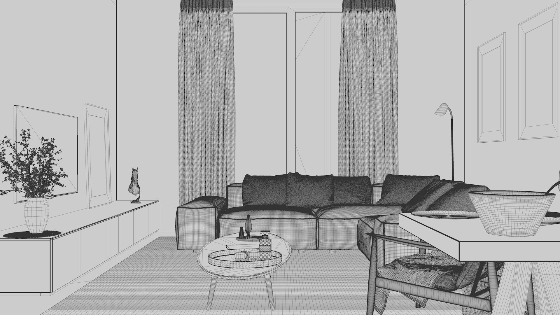 Simple Interior 2 - Vray Render 3D model_14