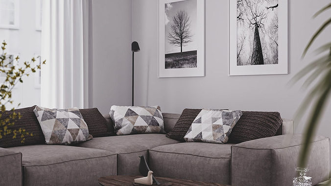 Simple Interior 2 - Vray Render 3D model 4