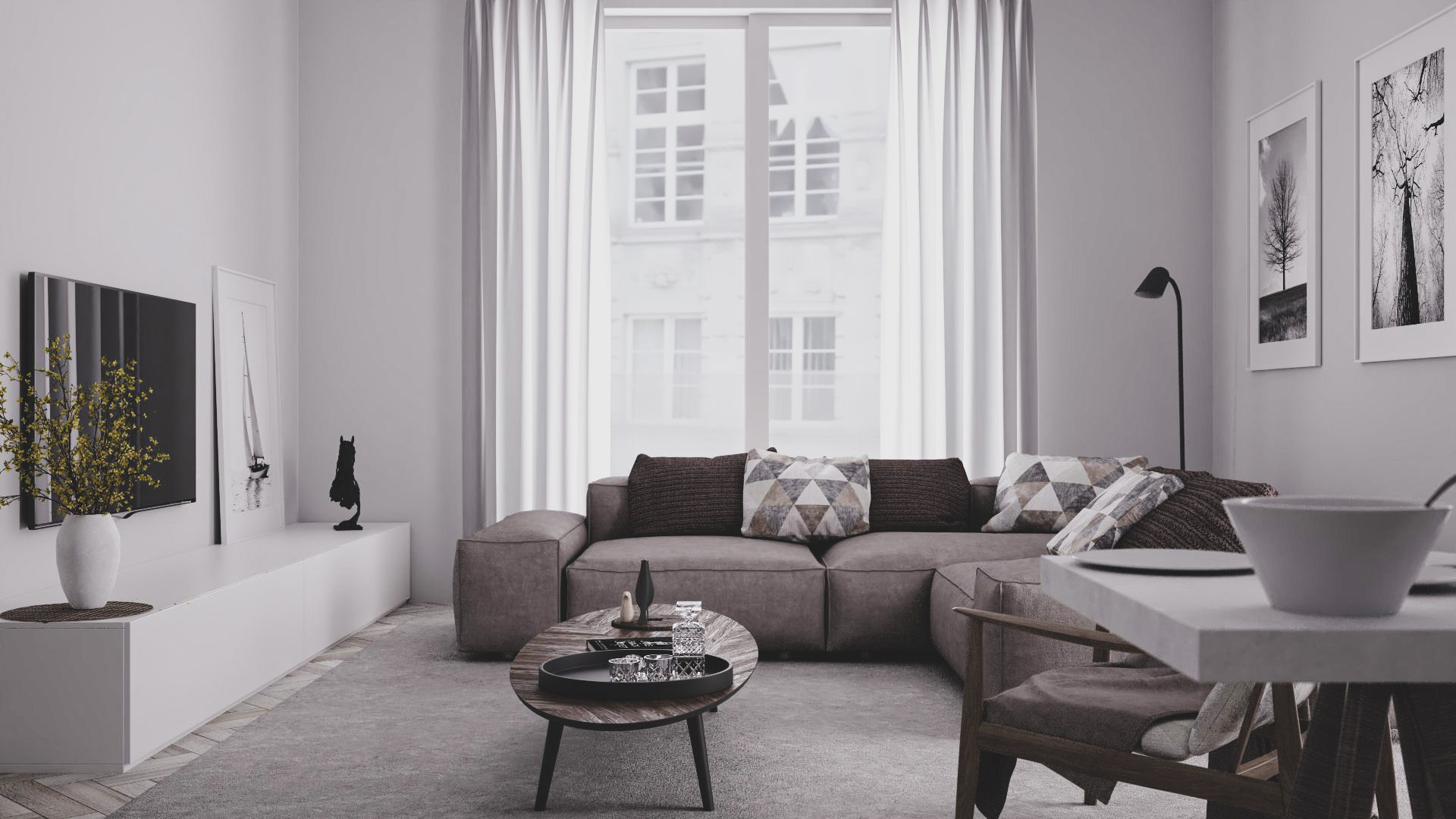 Simple Interior 2 - Vray Render 3D model_2