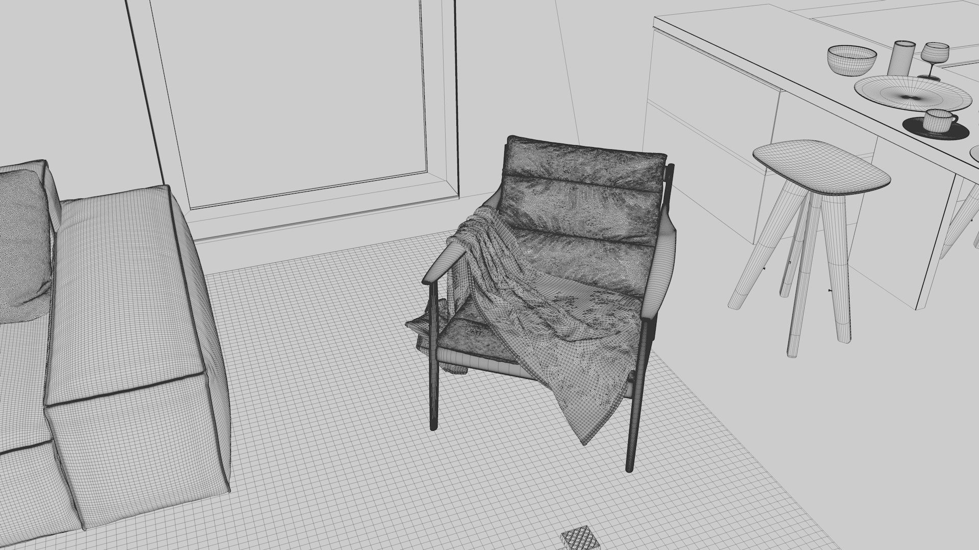 Simple Interior 2 - Vray Render 3D model_15