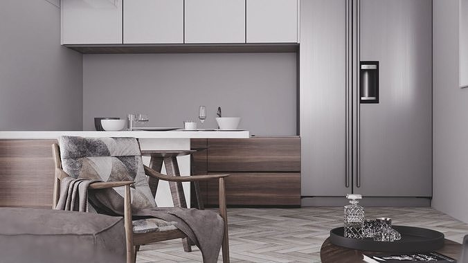 Simple Interior 2 - Vray Render 3D model 2