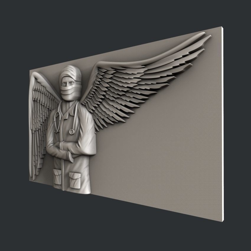 3d STL models for CNC router or 3dprinter  Doctor angel Free 3D model_2