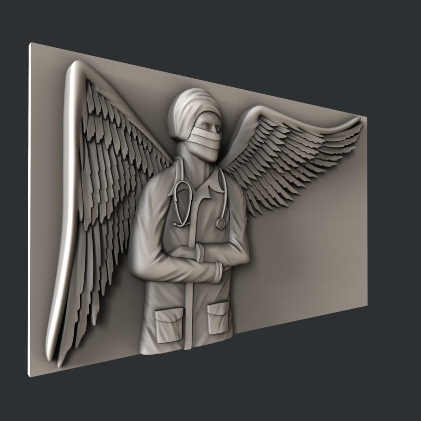3d STL models for CNC router or 3dprinter  Doctor angel Free 3D model_1