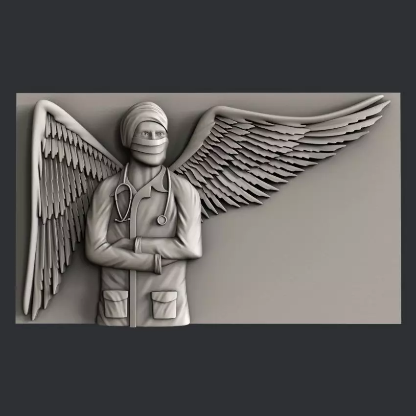 3d STL models for CNC router or 3dprinter  Doctor angel Free 3D model_0
