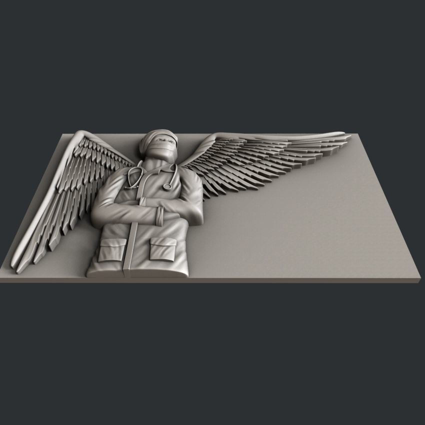 3d STL models for CNC router or 3dprinter  Doctor angel Free 3D model_3