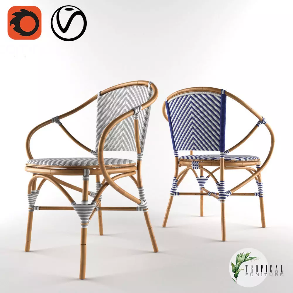 TROPICAL - Pearl Bistro Chair 3D model_0